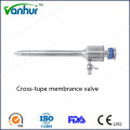 Trocart rétractable à membrane transversale laparoscopique réutilisable de 10,5 mm